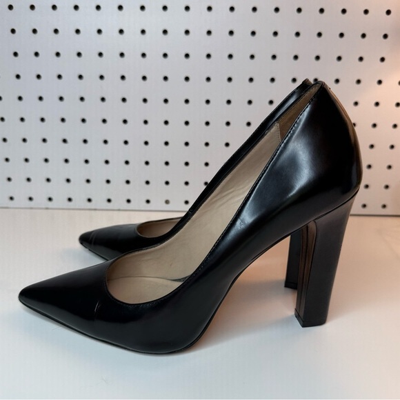 Elizabeth and James Vero Cuoio Black Italian Leather Block Heels 9.5B Boho City - Picture 16 of 16